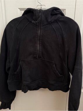 lululemon athletica Black Half-Zip Hooded scuba pullover hoodie